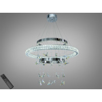 Підвісна LED люстра кришталь хром 176Вт з пультом Diasha 598/800+500+400HR