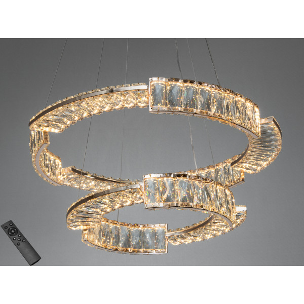 Люстра LED Diasha золото 2 кільця 60-40 см пульт Diasha 552/600+400G