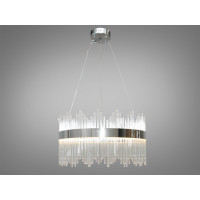 Підвісна кришталева світлодіодна люстра на кухню, 30 Вт, срібна Diasha Q802/600CH