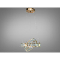 Люстра Diasha підвісна золото LED 50Вт 2 кільця Diasha D8886/300-2BG