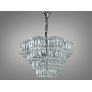 Перлина колекції, пишна кришталева люстра підвіс, 14 ламп, хром Diasha 310-600CH