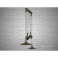 Люстра лофт подвесная на 2 плафона Diasha 9016-2BK-SV