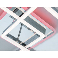 Світлодіодна стельова люстра чорна 120W чотири квадратні плафони Diasha 2549HRLED3colordimmer