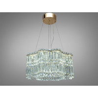 Підвісна кришталева люстра LED золото 68Вт Diasha 576/500G
