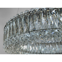 Підвісна кришталева світлодіодна люстра 85Вт хром Diasha 8693-600+400CH