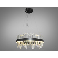 Магнетична підвісна кришталева лед люстра в кабінет, 105 Вт, чорна Diasha 836/500PB