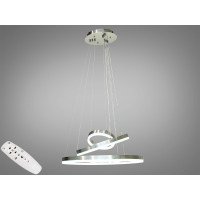 Підвісна світлодіодна люстра з пультом, диммером, 90 Вт, хром Diasha D8174-600+400+200HRdimmer