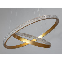 Сучасна світлодіодна підвісна люстра з пультом для зали, 70W, золото Diasha D2489-600+400G