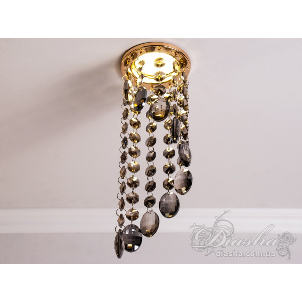 Точковий світильник із кришталевими підвісками Diasha 6013BGD-SM