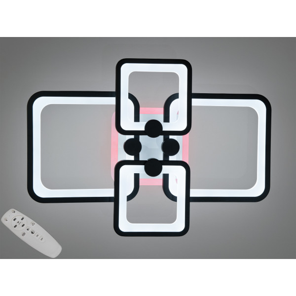 Плоска світлодіодна люстра з пультом, диммером, підсвіткою, 76W Diasha 8208/4BKLED3colordimmer