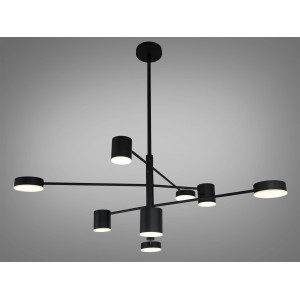 Гармонійна LED люстра в вітальню, 40W, чорна Diasha D302-8BK