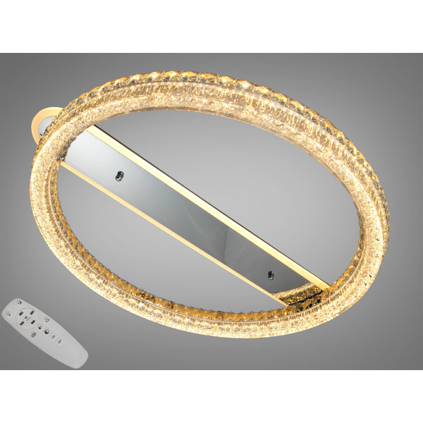 Люстра стельова LED кришталева хром 140W пульт Diasha MX6027/600HR