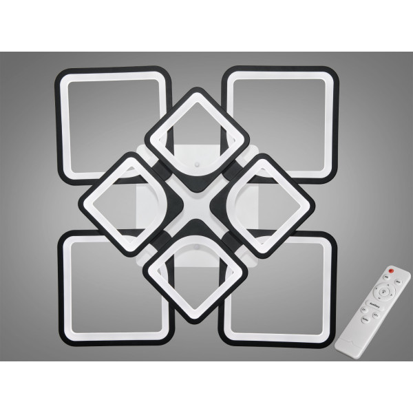 Стельова світлодіодна люстра смарт світильник з пультом, 135W, чорний Diasha H8060/4+4BK