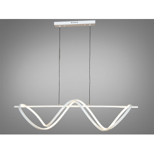Інноваційна лінійна лед люстра підвіс в зал, 84W, біла люстра на тросах Diasha 2263-120WH