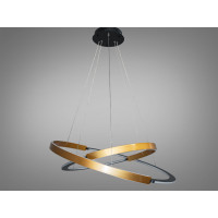 Дизайнерська світлодіодна люстра підвіс з пультом, 160 Вт, золото Diasha D2488-800+600G