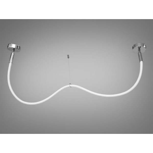 Сучасна світлодіодна підвісна люстра Мотузка, 17W, срібна люстра Diasha 9610-1500CH