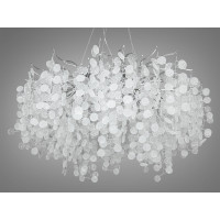 Дизайнерська кришталева люстра Гліцинія на 10 ламп, срібного кольору Diasha 602-800CH