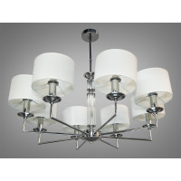 Неймовірно красива люстра з абажурами текстильними, 8 ламп, золото Diasha 1015/8HR