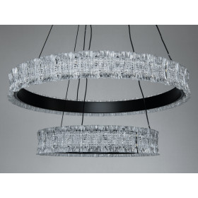 Підвісна LED люстра Diasha чорна 140W пульт кільця Diasha D8748/600+400BK