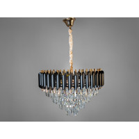 Підвісна люстра Diasha Серія 1013 чорний золото 9 ламп кришталь Diasha 9001-550BK+SGD