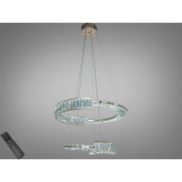 Світлодіодна люстра золото 103 Вт 2 кільця Diasha 561/600+400G